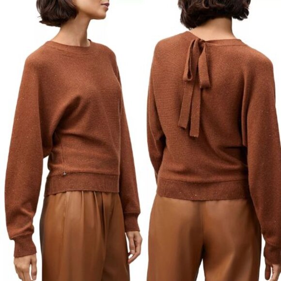 Lafayette 148 New York Sequined Tie Back Sweater Size XL 23868